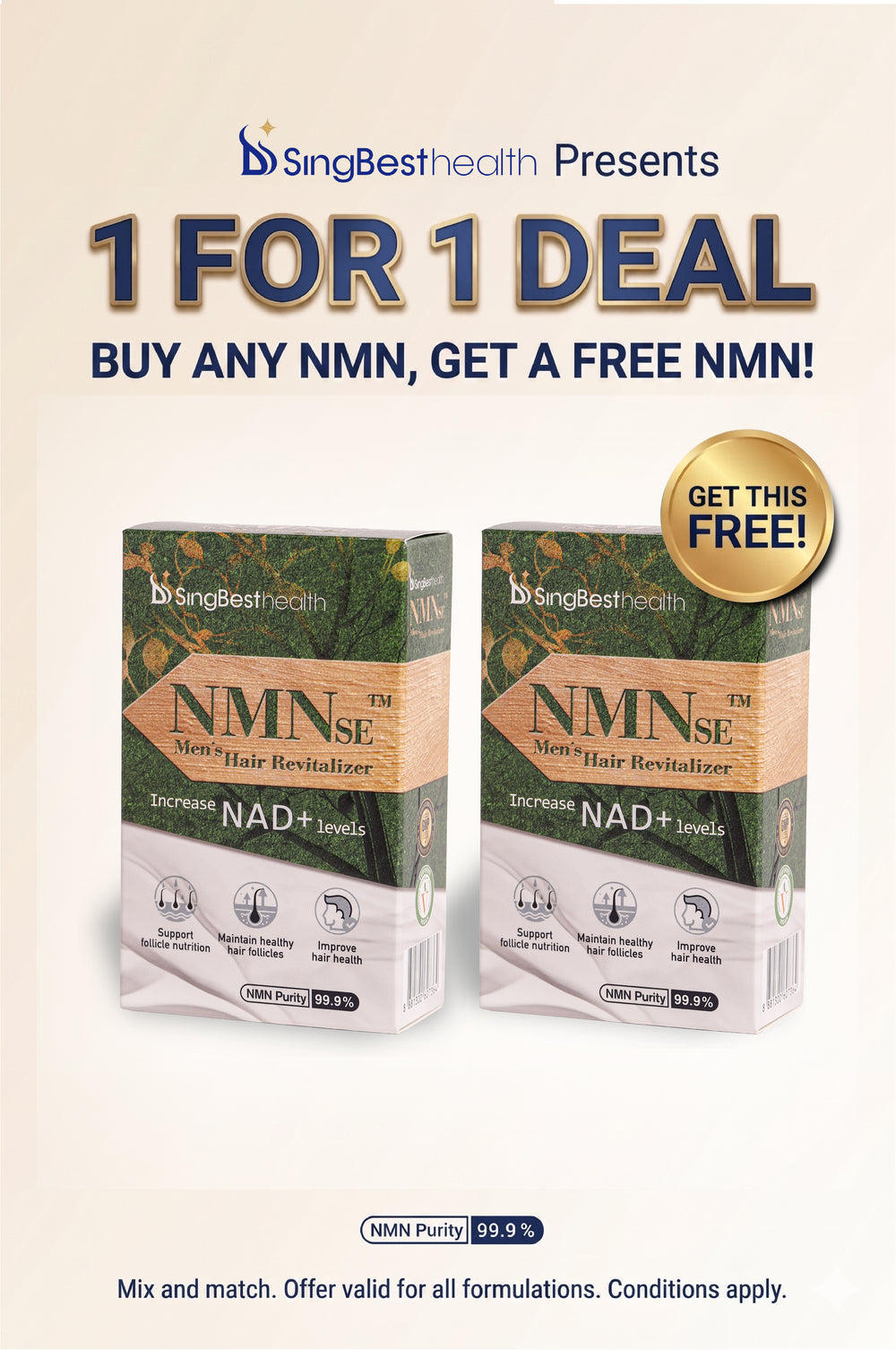 [1 FOR 1 DEAL] SingBest NMNse™ Men’s Hair Revitalizer