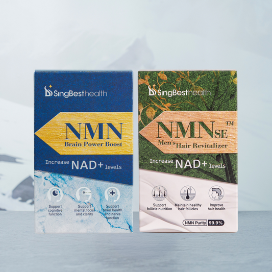 50% OFF Starter Kit: NMN Brain Power Boost + NMNse™ Men’s Hair Revitalizer