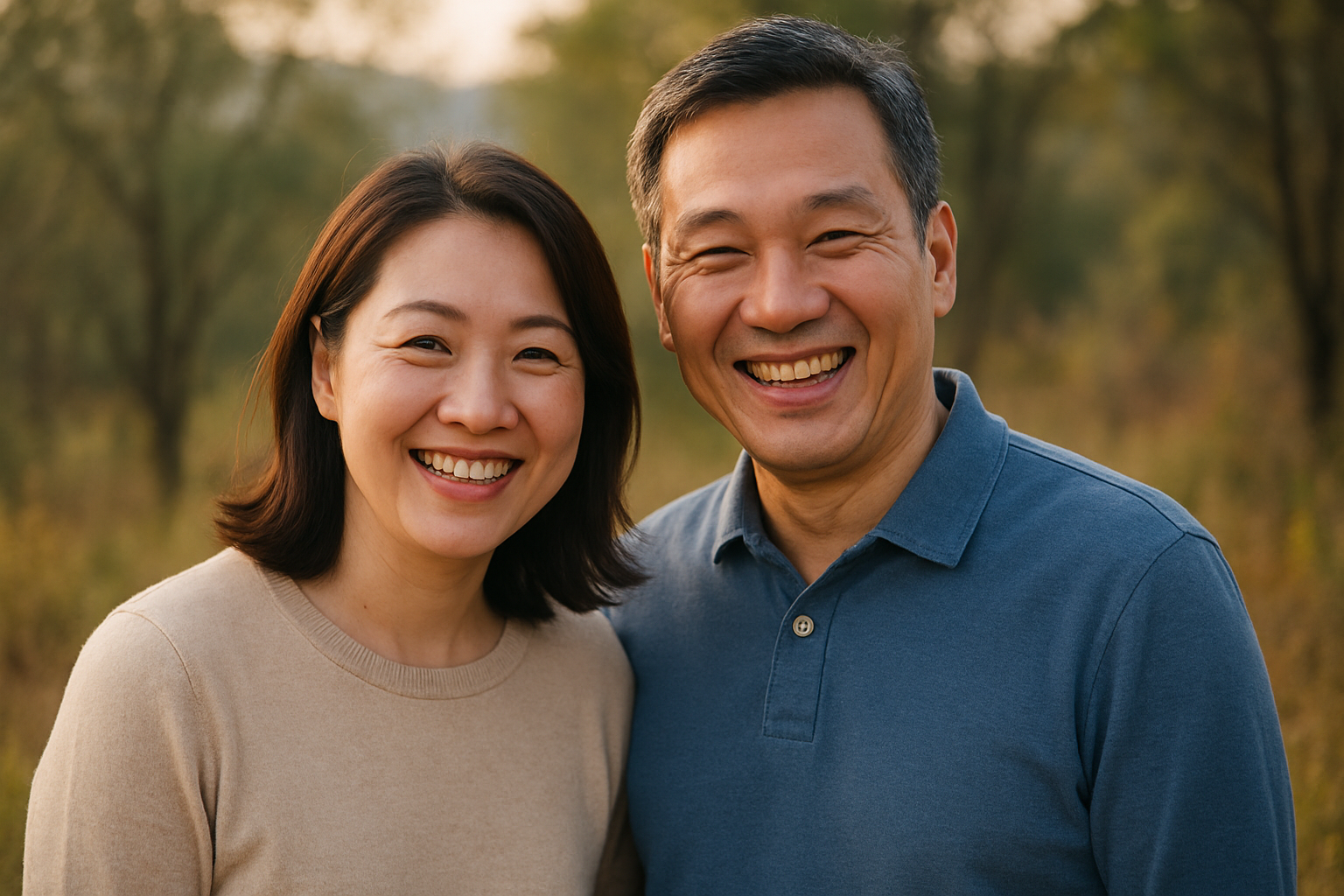 Happy couple living a healthy lifestyle with SingBest NMN